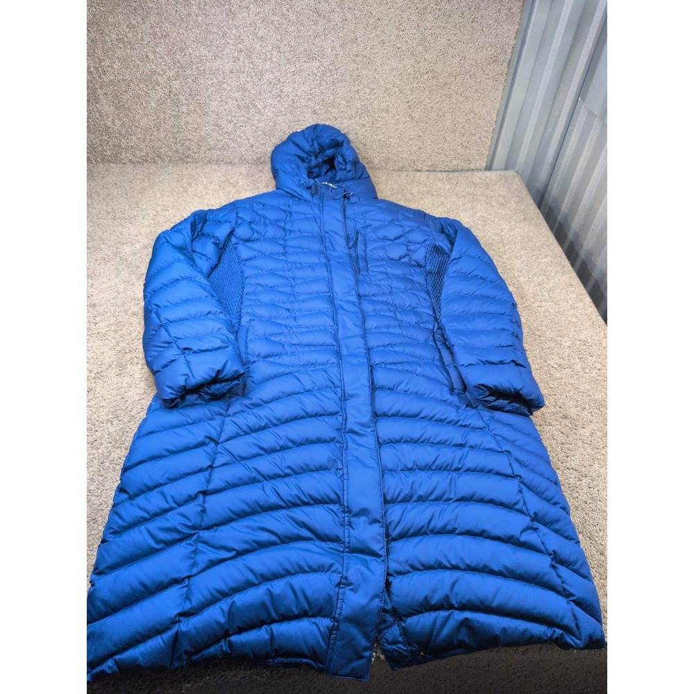Duluth Trading Co Womens XL Blue Down Puffer Coat Pertex Quantum Hooded Parka